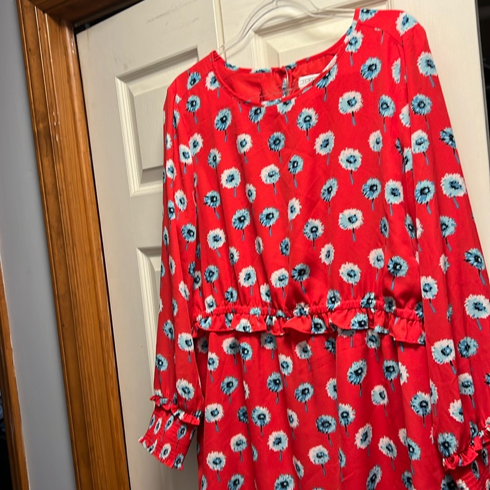 J crew size 16 lined floral knee length dress